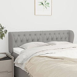 Maison Chic Tête de lit scandinave avec oreilles,meuble de chambre Gris clair 163x23x78/88 cm Tissu -MN59733