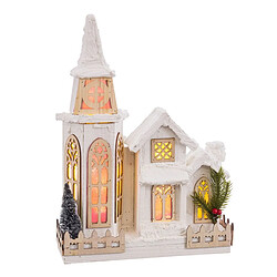 BigBuy Home Accesoires pour crèche de Noël Naturel Église 28 X 9 X 39 CM