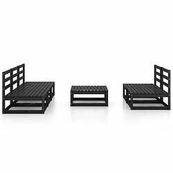 Avis Maison Chic Salon de jardin 6 pcs - Table et chaises d'extérieur - Mobilier/Meubles de jardin Moderne noir bois de pin massif -MN61820