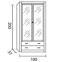 Pegane Vitrine meuble de rangement 2 portes en pin massif coloris cerisier - Longueur 100 x Profondeur 37 x Hauteur 200 cm pas cher