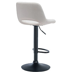 Decoshop26 Tabouret de bar chaise haute x1 avec repose-pieds en velours crème piètement métallique noir 10_0004597 pas cher