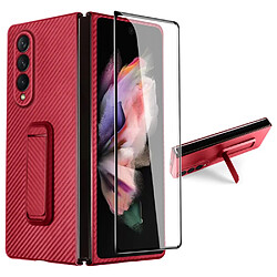 Coque en TPU + PU anti-rayures, coin renforcé hybride, antichoc rouge pour votre Samsung Galaxy Z Fold3 5G