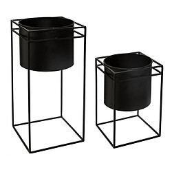 Atmosphera, Createur D'Interieur Lot de 2 Pots en Métal avec Support - Atmosphera