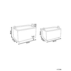 Avis Beliani Lot de 2 paniers à roulettes en rotin clair KITIM