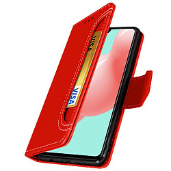 Avizar Housse Samsung Galaxy A41 Étui Folio Portefeuille Fonction Support rouge