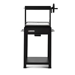 Avis Barbecue Charbon Bois Arona BRASERO - Grille en acier chromé 49 x 40,5 cm - Hauteur Grill ajustable, avec manivelle - Sur chariot