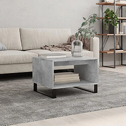 vidaXL Table basse gris béton 60x50x40 cm bois d'ingénierie