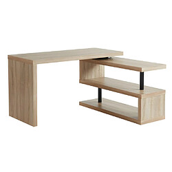 Vente-Unique Bureau extensible NICEPHORE II - MDF - Coloris : chêne - Plateau pivotant 360°