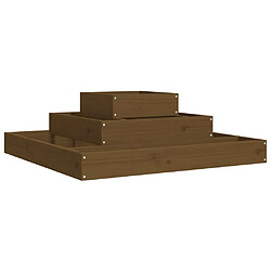 Maison Chic Jardinière,Bac à fleurs - pot de fleur Marron miel 80x80x27 cm Bois massif de pin -GKD25614