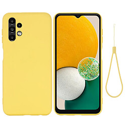 Coque en silicone antichoc avec sangle jaune pour votre Samsung Galaxy A13 4G