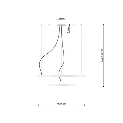 Luminaire Center Plafonnier LED intégré Rio Integrated Acier Noir 2 ampoules 150cm