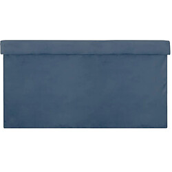 Atmosphera, Createur D'Interieur Banquette coffre pliable velours Tess - L. 76 x H. 38 cm - Bleu foncé