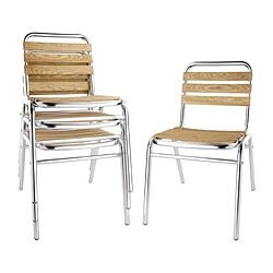 Avis Chaises Bistro Frêne et Aluminium - Lot de 4 - Bolero