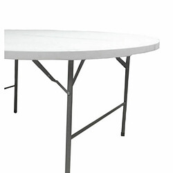 BigBuy Garden Table Piable Blanc HDPE 122 x 122 x 74 cm