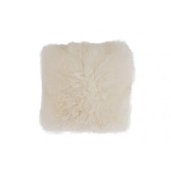 Dansmamaison Coussin Peau De Mouton Carre Blanc