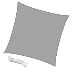 Ecd Germany Voile d'ombrage protection UV solaire toile tendue parasol carré 3,6x3,6 m gris