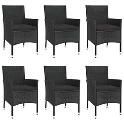 Acheter Salle à dîner de jardin 7 pcs,Table et chaise à manger Noir Résine tressée -MN54128