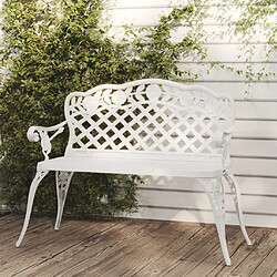 vidaXL Banc de jardin 108 cm Aluminium coulé Blanc