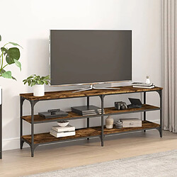 vidaXL Meuble TV chêne fumé 140x30x50 cm bois d'ingénierie