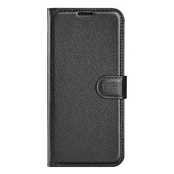 Etui en PU texture litchi, anti-rayures avec support noir pour votre Motorola Moto G22