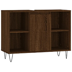 Maison Chic Armoire salle de bain,Meuble de rangement de salle de bain,Meuble haut chêne marron 80x33x60cm bois d'ingénierie -GKD651963