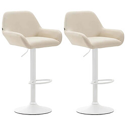 Acheter Non Lot de 2 tabourets de bar Braga simili cuir blanc