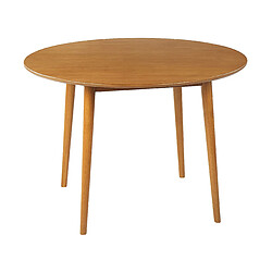 Beliani Table à manger ronde d 110 cm bois clair RADAN