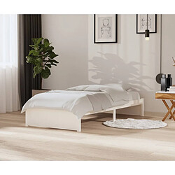 vidaXL Cadre de lit sans matelas blanc bois massif 90x200 cm