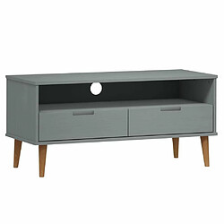 Maison Chic Meuble TV scandinave - Banc TV pour salon MOLDE Gris 106x40x49 cm Bois de pin massif -MN74520