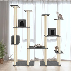 Arbre à chat avec griffoirs,niche pour chat en sisal Gris foncé 174 cm -MN80420