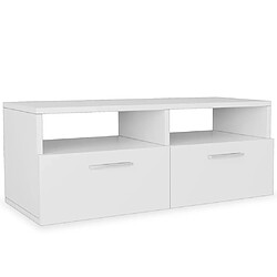 Avis Maison Chic Meubles TV 2 pcs pour salon Bois d’ingénierie 95x35x36 cm Blanc -MN57811