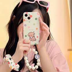 GUPBOO Étui pour iPhone13ProMax Polka Dot Point d'interrogation Puppy Fun Phone Case Bead Chain Women