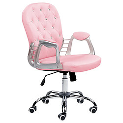 Beliani Chaise de bureau Cuir PU Rose PRINCESS