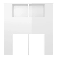 Avis vidaXL Armoire de tête de lit Blanc brillant 100x18,5x104,5 cm