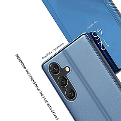 Avis Htdmobiles Housse pour Samsung Galaxy A15 4G / 5G - etui coque portefeuille clear view miroir + verre trempe - BLEU