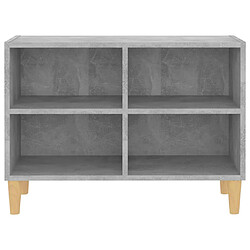 Avis vidaXL Meuble TV avec pieds en bois massif Gris béton 69,5x30x50 cm