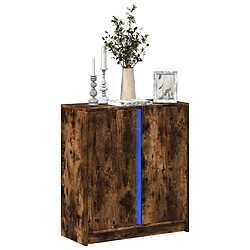 vidaXL Buffet avec LED chêne fumé 77x34x85 cm bois d'ingénierie