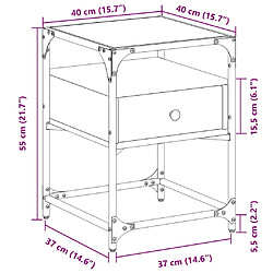 vidaXL Table de chevet chêne marron 40x40x55 cm bois d’ingénierie pas cher