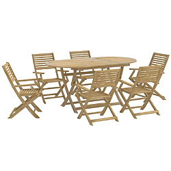 vidaXL Ensemble à manger de jardin 7 pcs Bois d'acacia solide