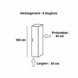 Inside 75 Colonne de rangement LUND 1 porte blanc mat largeur 50 x 40 cm profondeur