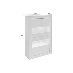 Avis Vente-Unique Vitrine COMETE - LEDs - 4 portes - Blanc laqué