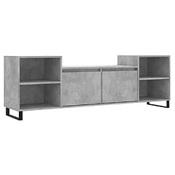 vidaXL Meuble TV Gris béton 160x35x55 cm Bois d'ingénierie