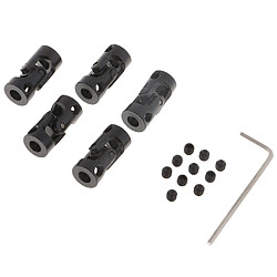 Avis 5pcs noir coupleur d'accouplement d'arbre de moteur pour le modèle de robot de bateau de voiture de rc 5 à 5mm