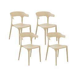 Beliani Lot de 4 chaises GUBBIO Matière synthétique Beige sable