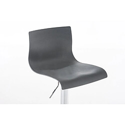 Decoshop26 Tabouret de bar avec repose-pieds plastique gris piètement trompette 10_0001331 pas cher