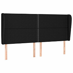 Maison Chic Tête de lit moderne avec oreilles pour chambre - Décoration de lit Noir 183x23x118/128 cm Tissu -MN43713