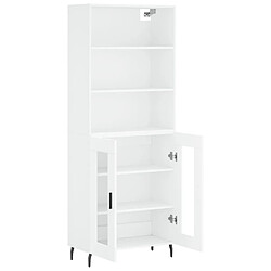 Avis vidaXL Buffet haut Blanc 69,5x34x180 cm Bois d'ingénierie