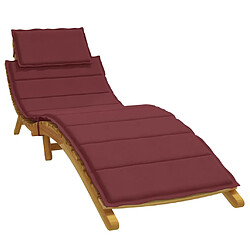 vidaXL Coussin de chaise longue rouge bordeaux mélangé 186x58x3 cm