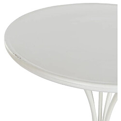 Pegane Table d'appoint ronde en métal coloris blanc - Diamètre 81 x Hauteur 81.5 cm pas cher