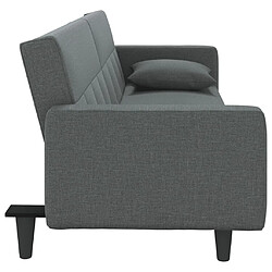 Acheter vidaXL Canapé-lit avec coussins gris foncé tissu